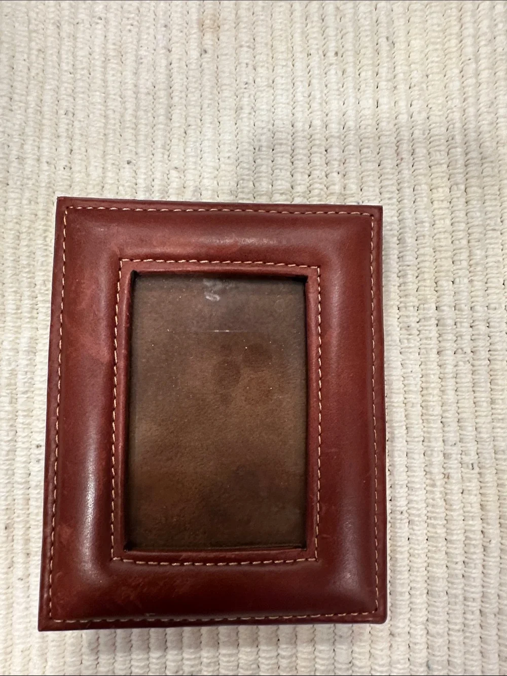 Restoration Hardware Brown Suede and Leather Photo Frame
